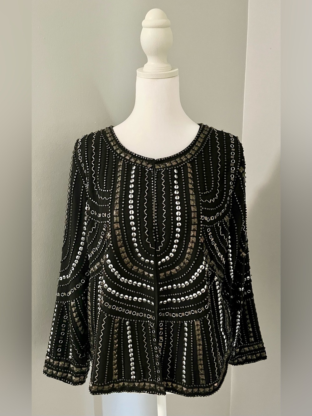 Graham & Spencer Size Large Black Beaded Embellished Women’s Dress Jacket